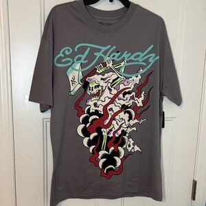 Ed Hardy Reaper Light Grey Tee